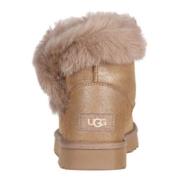 UGG Classic Fluff Pin Mini Boot, Antique Pearl - Picture 4 of 11
